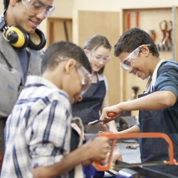 Children working in a workshop